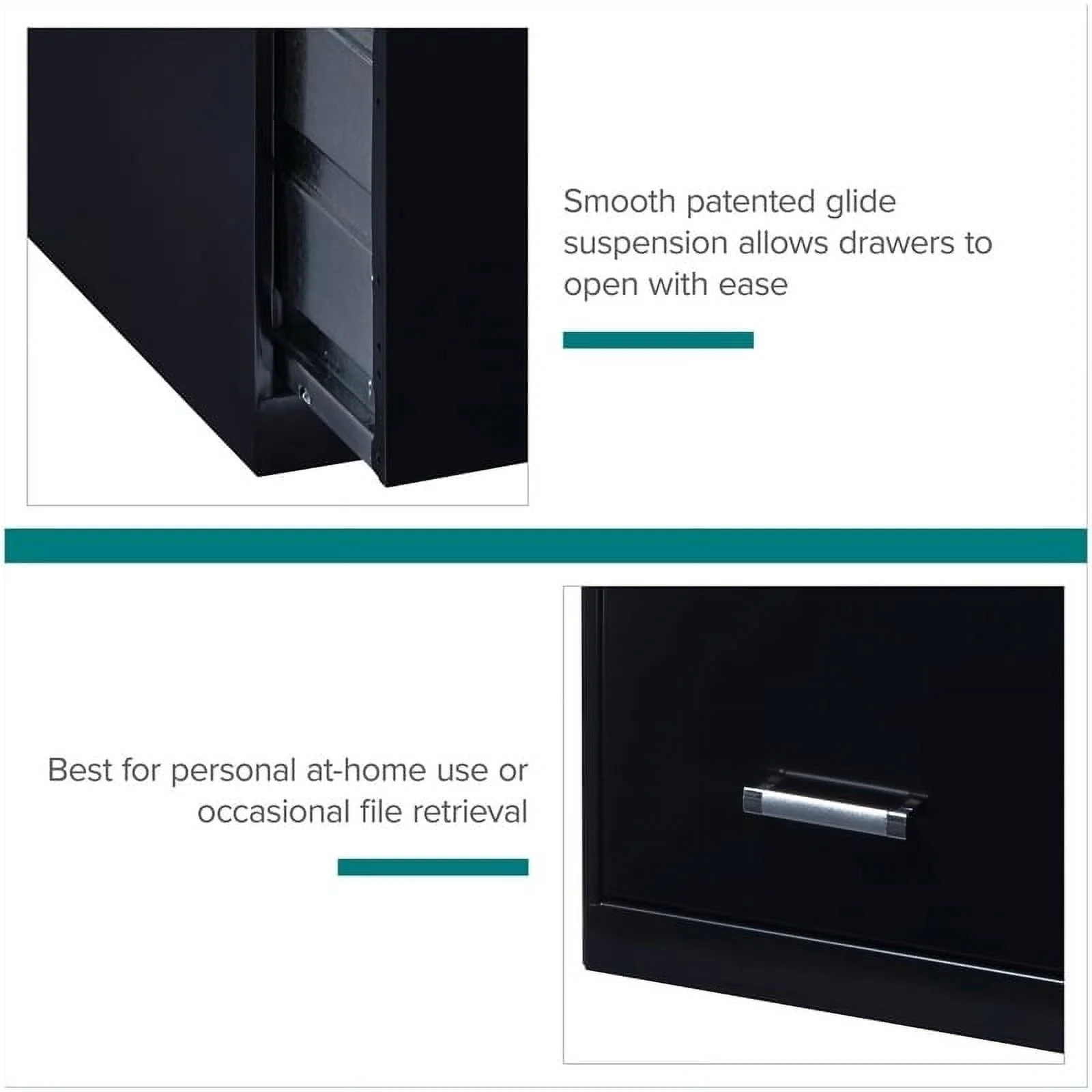 Scranton &amp; Co 18" 4 Drawer Metal Letter File Cabinet in Black