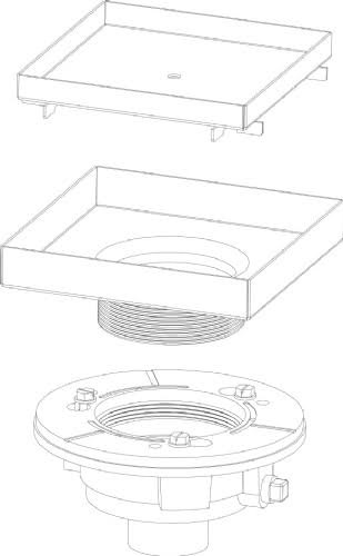 Infinity Drain - TD 20 Kit with Cast Iron Drain Body - TD 20-2I SB