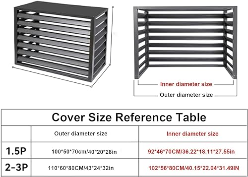 Mini Split Air Conditioner Cover for Outside Units,Dustproof and waterproof,Aluminum Air Conditioner and Heat Pump Cover,Shelf Plant Stand,Outdoor AC Unit Cover,Noise Reduction,suitable for