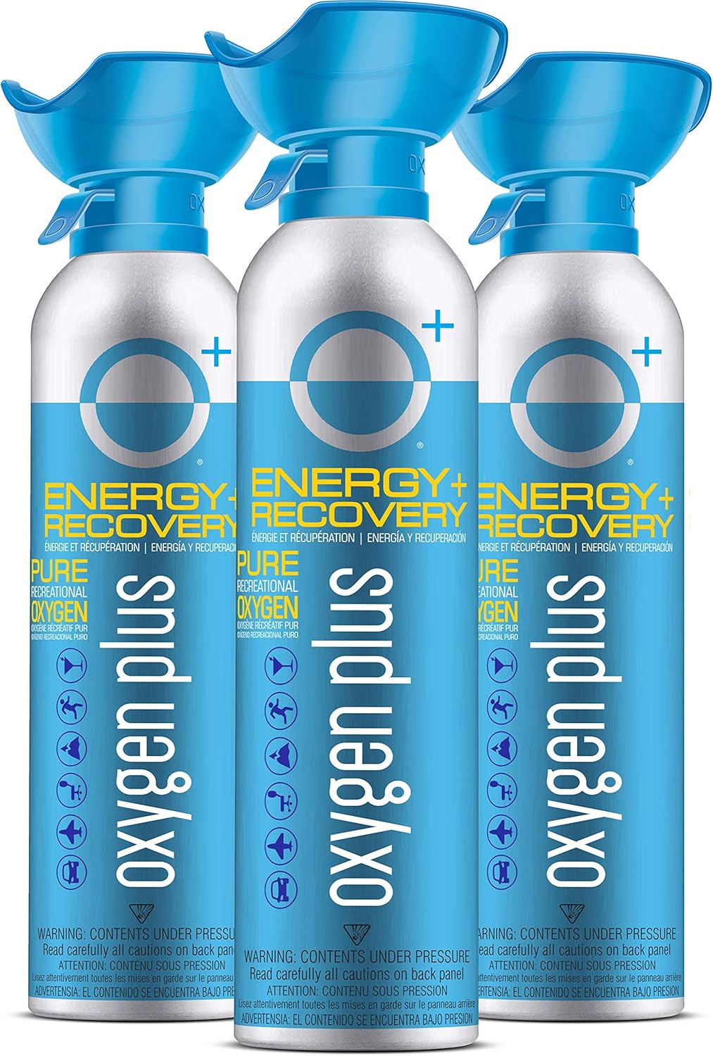 Oxygen Plus – O+ Biggi 3 Pack | Portable Oxygen Can | 99.5% Pure O2 | Natural Wellness Supplement to Boost Energy & Recovery | 50+ Uses Per 11 Liter Canister Pack of 2