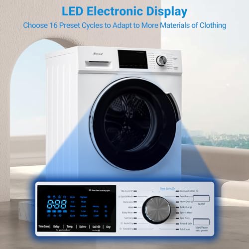 Smad Washer and Dryer Ideal for Home, Apartment, Laundry, Hotel, White