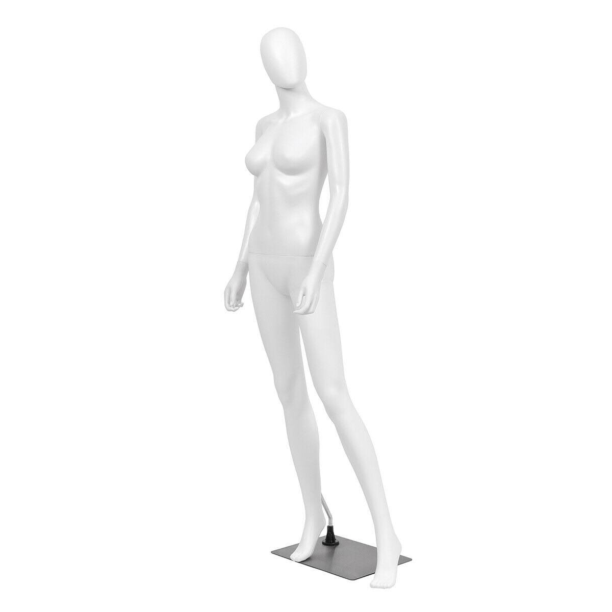 5.8 ft Full Body Female Mannequin Egghead Manikin with Metal Stand