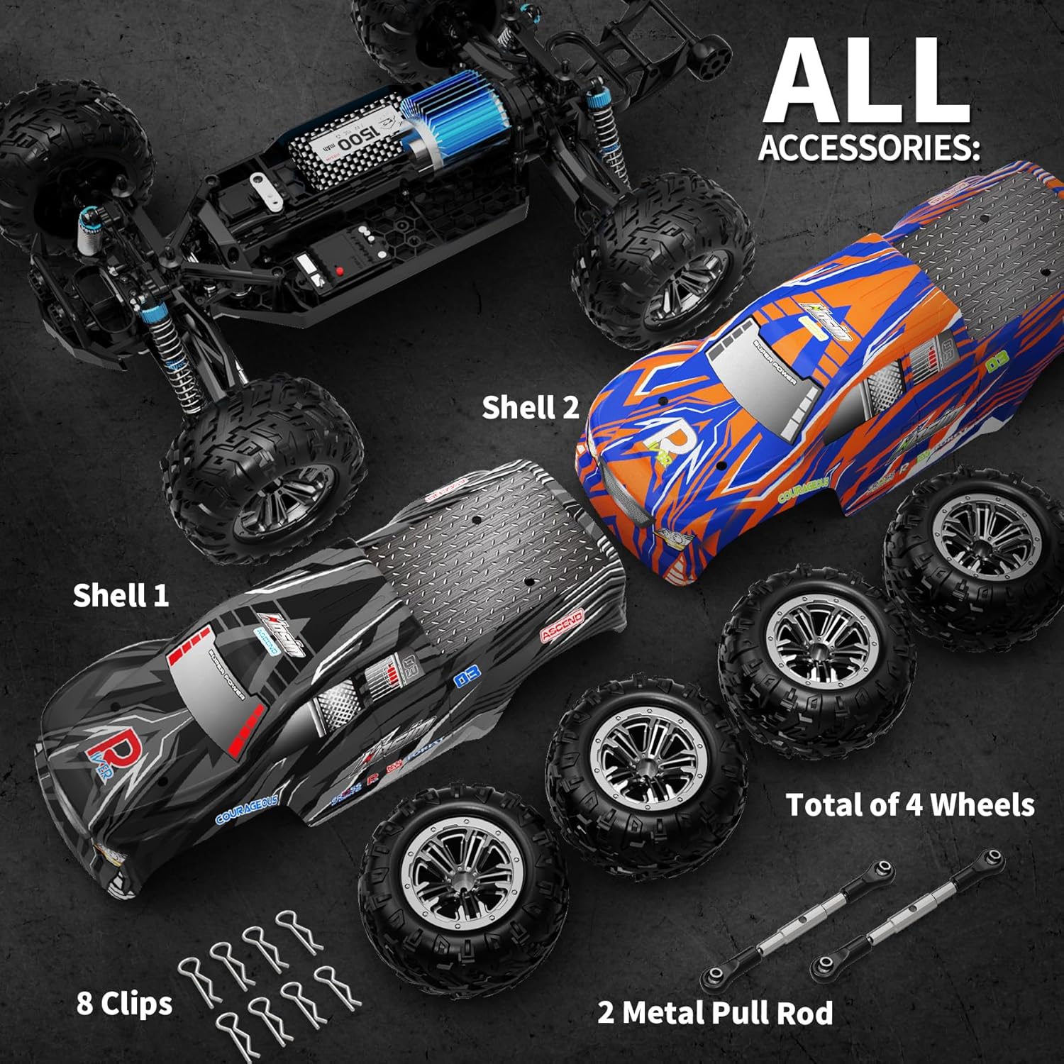 Hosim 1:10 Scale 48+ KMH Remote Control Car & 1:10 Scale 60+KMH Brushless Rc Cars for Adults Boys