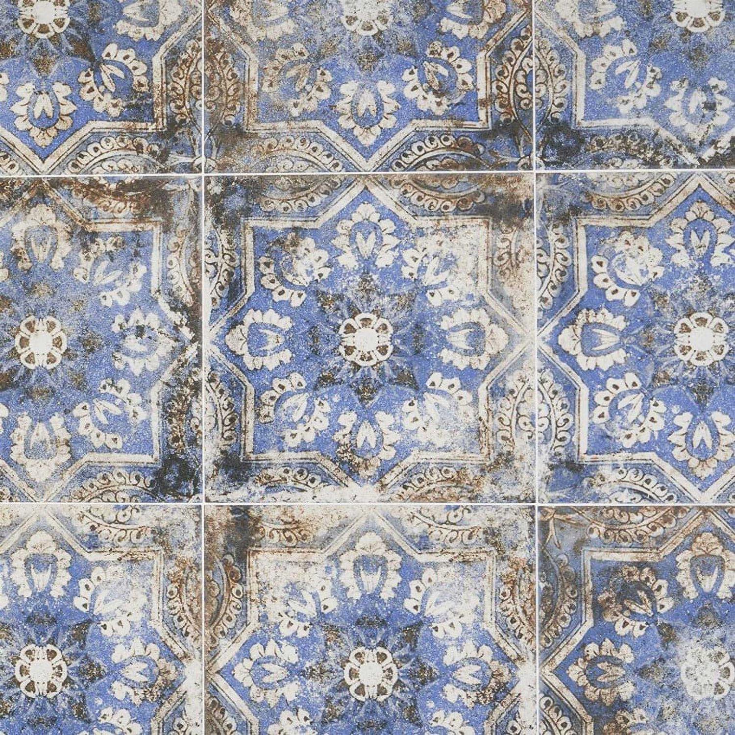 Bond Tile Antique Flora Encaustic Look 8 in. x 8 in. Matte Porcelain Floor and Wall Tile - Shop Hardware Tools Online Store