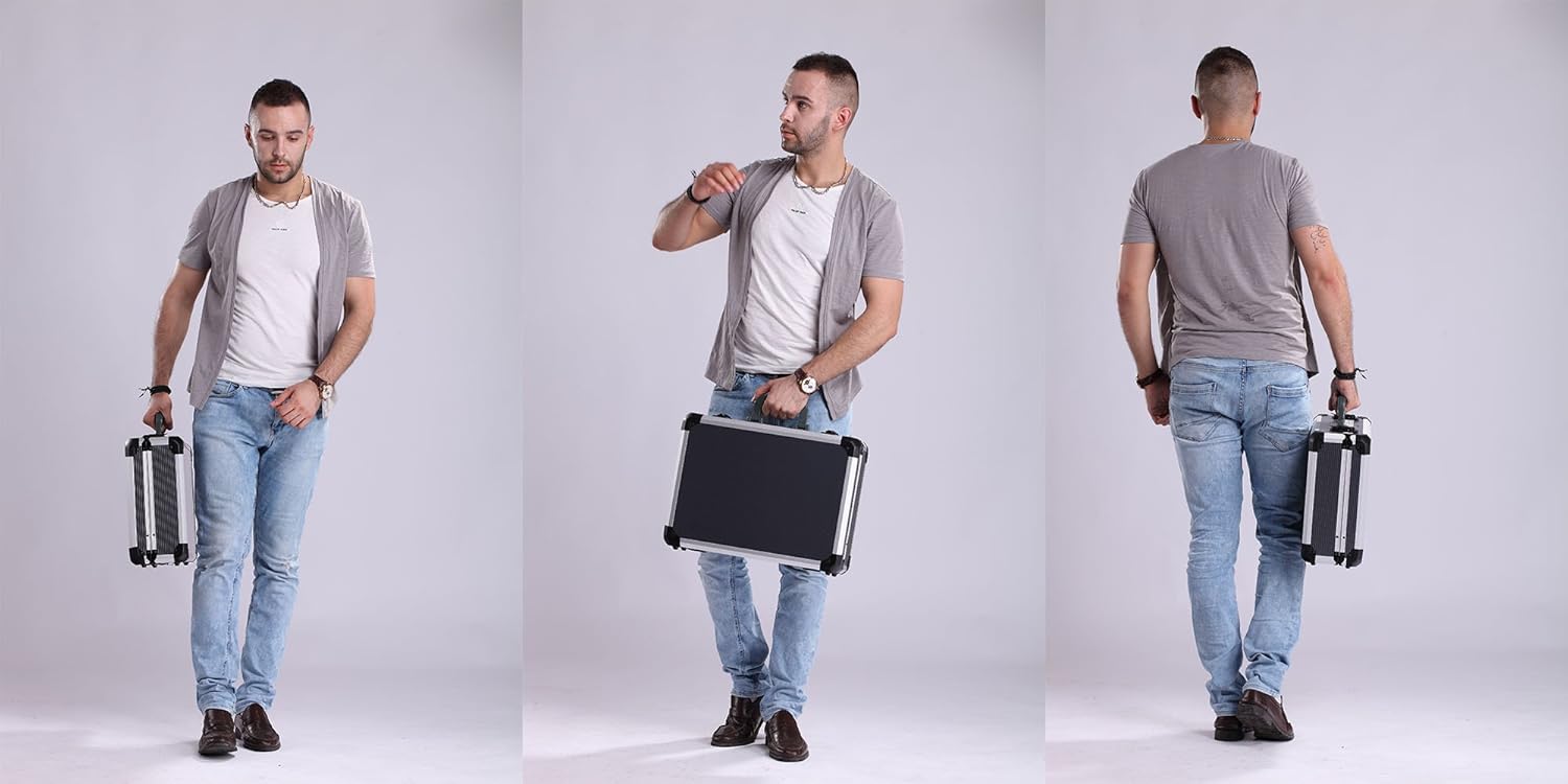 Aluminum Hard Tool Case Can Storage All Your Tools in One Toolbox , 17.7''Length,13''Width , 5.9'' Height450K+Tool Packets