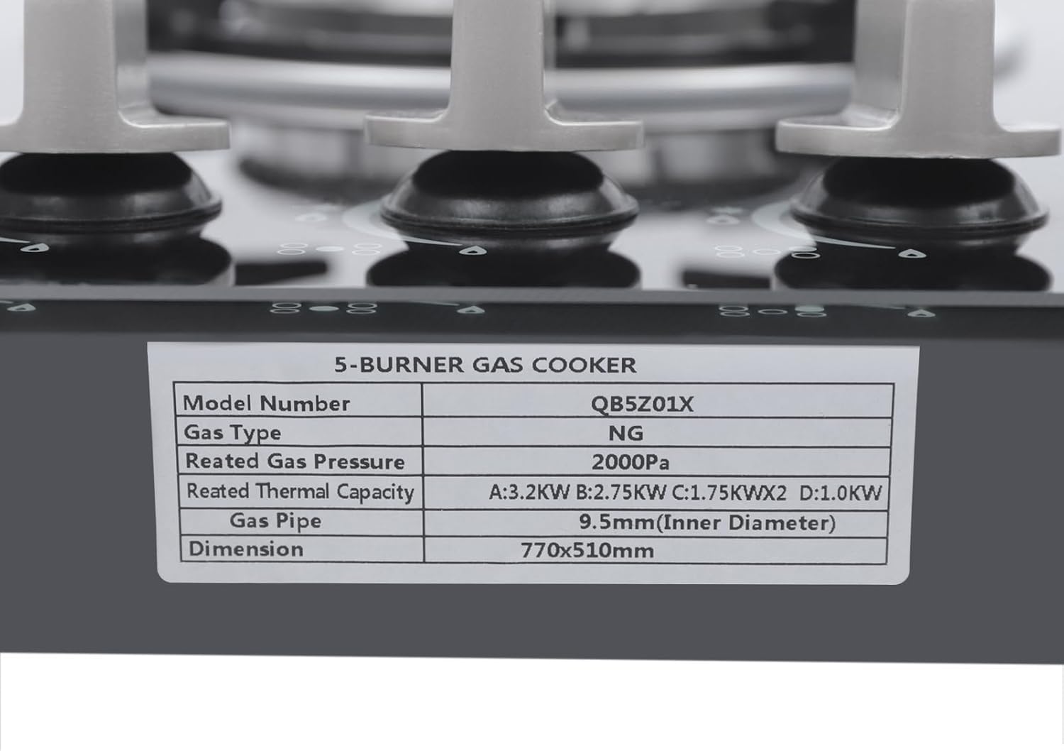 30 Inch Gas Cooktop, 5 Burners Gas Stovetop Cooktop Tempered Glass Built-in LPG/NG Convertible Gas Hobs Cooker for HomeKitchen, Restaurant