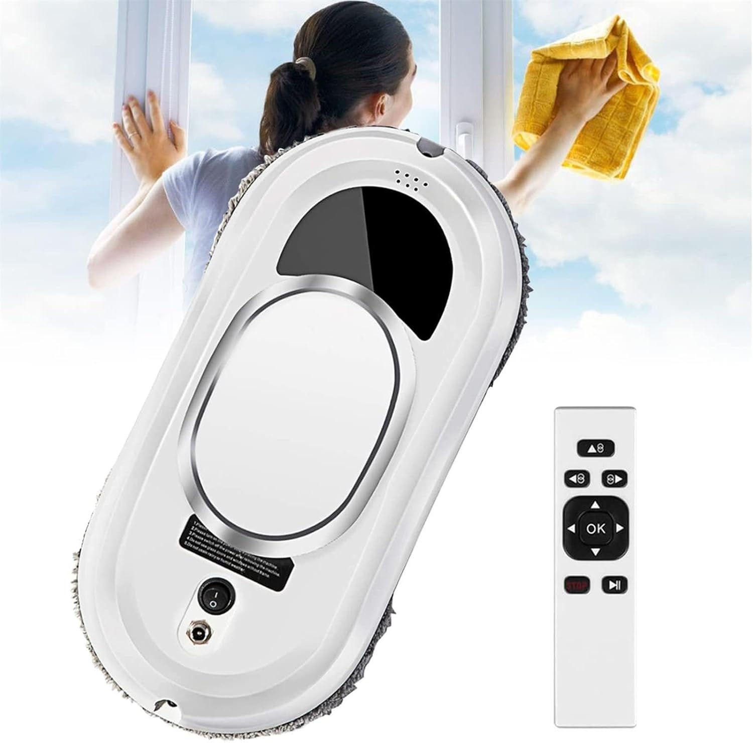 Automatic Window Cleaner Robot for Indoor/Outdoor Glass Window Cleaning, Smart Window Cleaning Robot with Remote Control