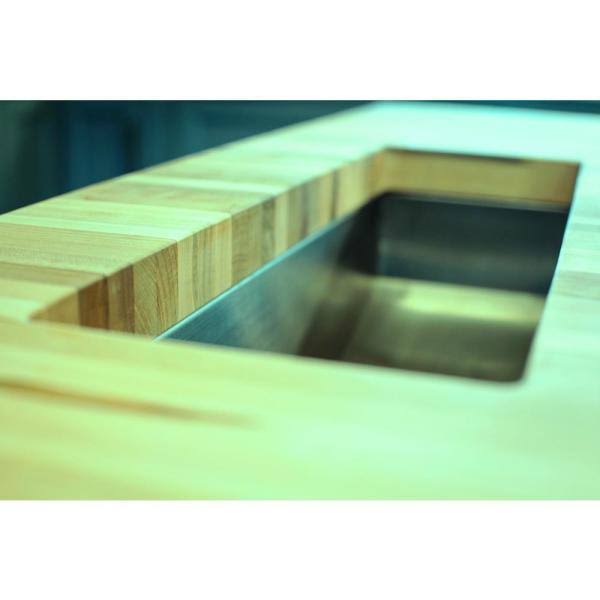 American Hardwood Industries Unfinished Poplar 6 ft. L x 36 in. D x 1.5 in. T Butcher Block Island Countertop