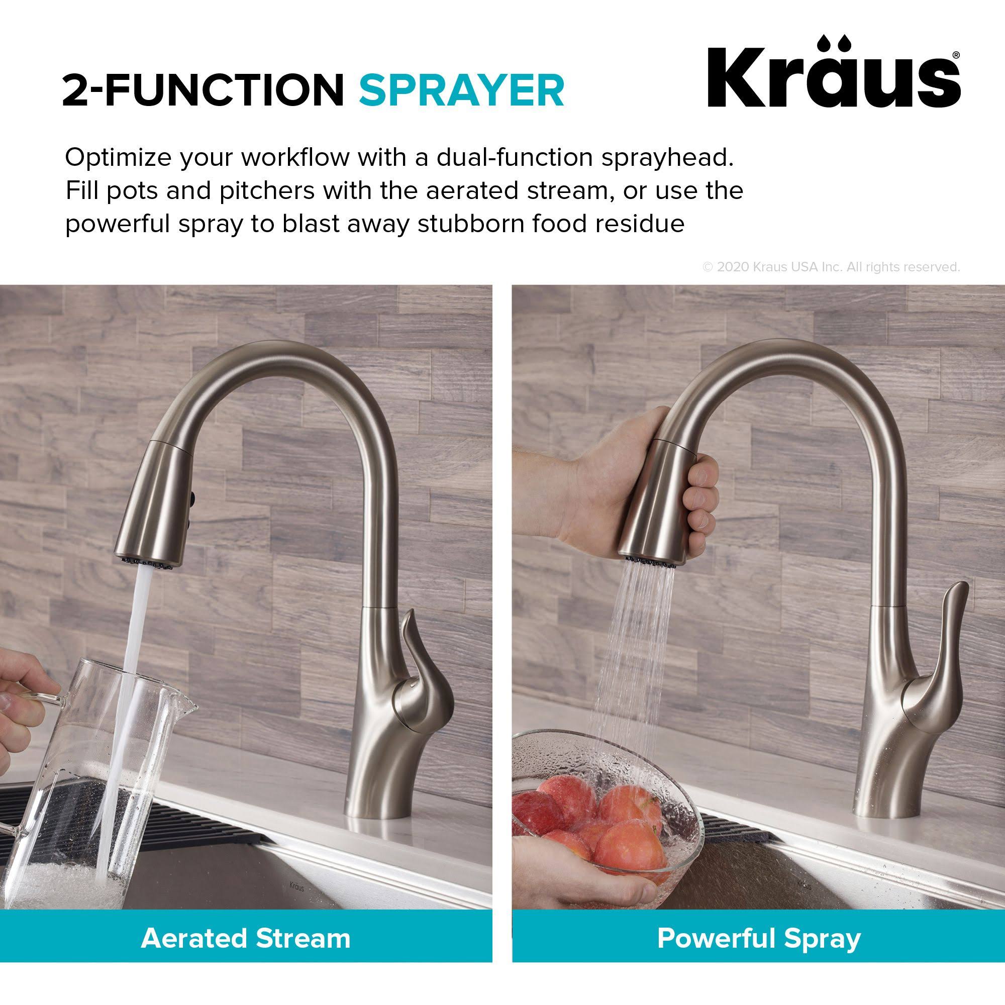 Kraus KPF-1674SFS Merlin Single Handle Pull-Down Kitchen Faucet Spot Free - Stainless Steel