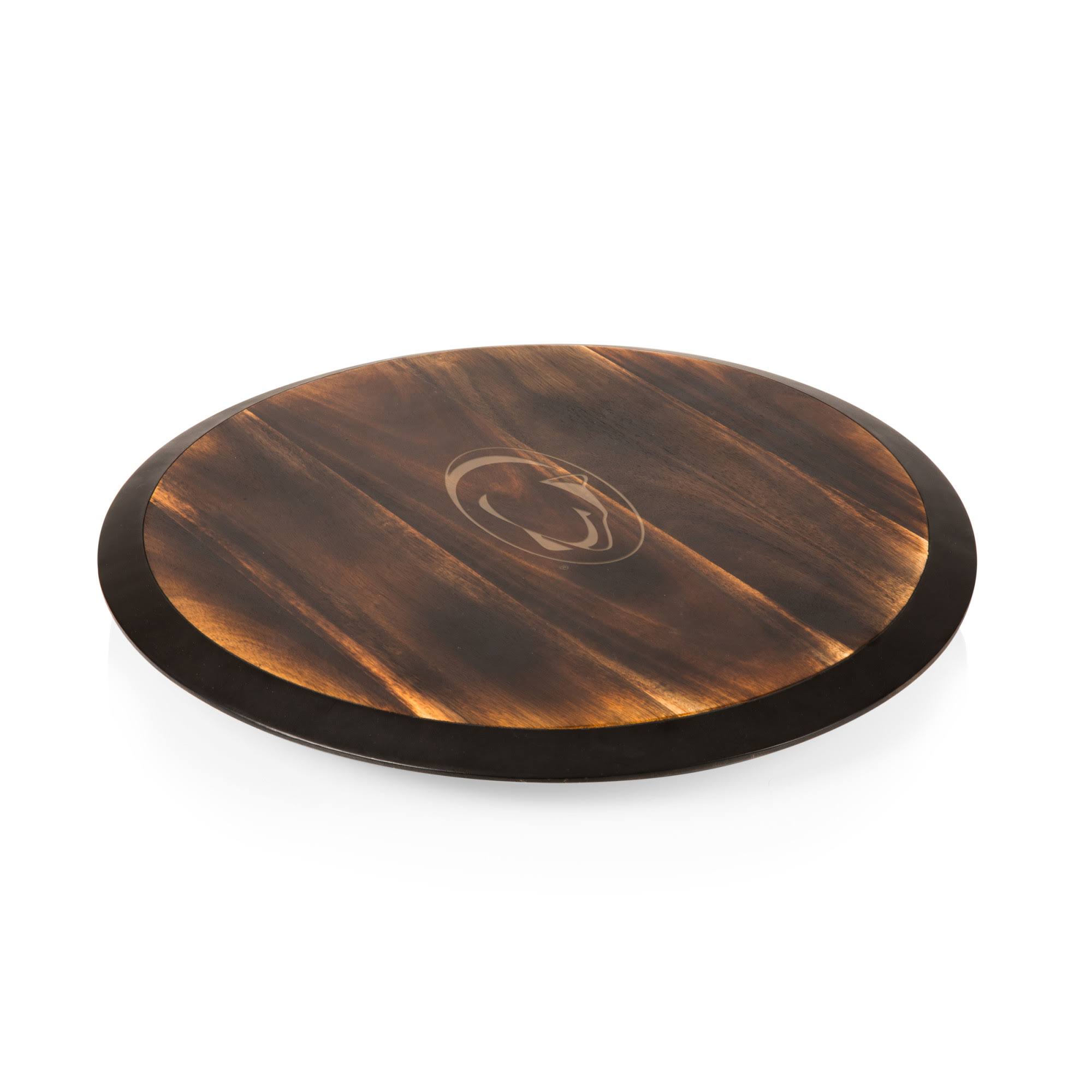 Toscana Acacia Wood NCAA Penn State Nittany Lions Lazy Susan Serving Tray