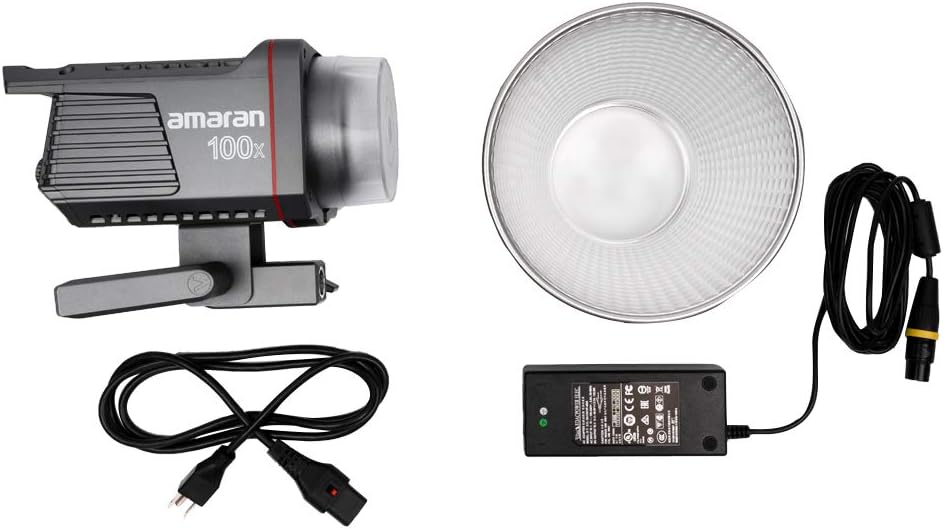 Amaran 100x Bi-Color LED Video Light, 100W 2700-6500k 34300lux@1m Bluetooth App Control 9 Built-in Lighting Effects DC/AC Power Supply, Made by Aputure
