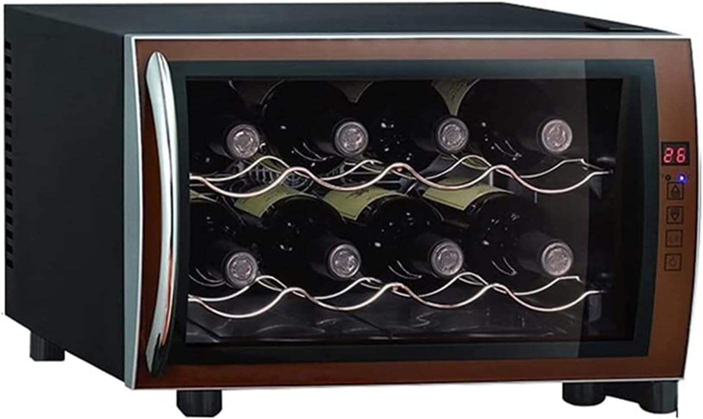 8-Bottle Wine Cooler, Free-Standing Wine Cellar, Countertop/Built-in Ice Bar Refrigerator, Wine Cabinet with Fridge Space, Household Beer and Beverage Cooler