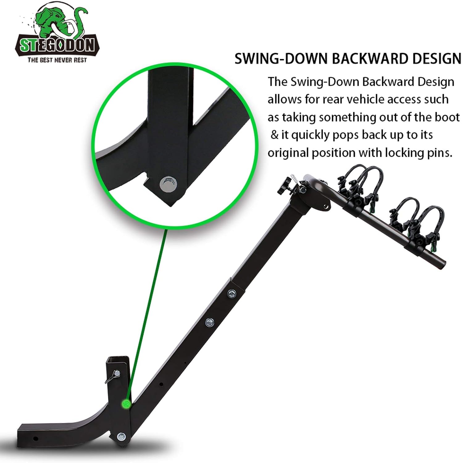 STEGODON 2 Bike Hitch Rack 2'' Hitch Receiver Heavy Duty Bicycle Carrier Racks Hitch Mount Double Foldable Rack for Cars, Trucks, SUV，Hatchback RV，Tow Hitch and Minivans Pack of 2