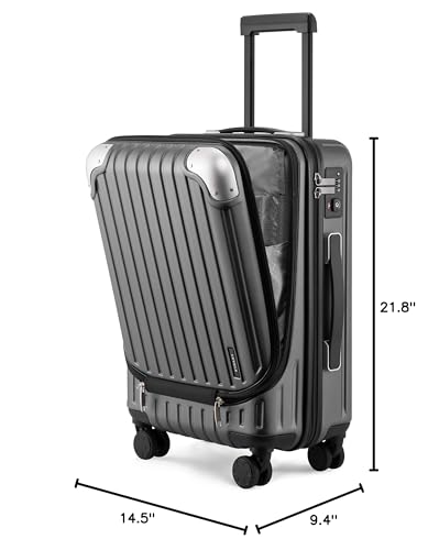 LEVEL8 Grace Carry on Luggage Airline Approved, 20 Inch Expandable Hardside Suitcases with wheels, Abs+Pc Harshell Spinner Luggages with Tsa Lock, Red
