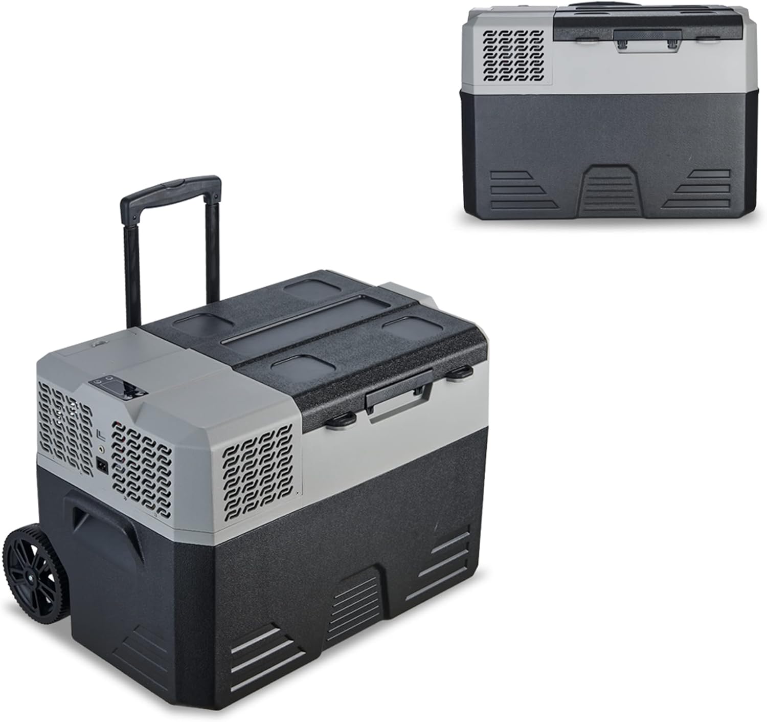 Portable Cooler Freezer/Refrigerator Cooler AC/DC Compressor Electric Cooler Trolley Wheels for Truck RV Boat Party Travel Picnic Outdoor Camping