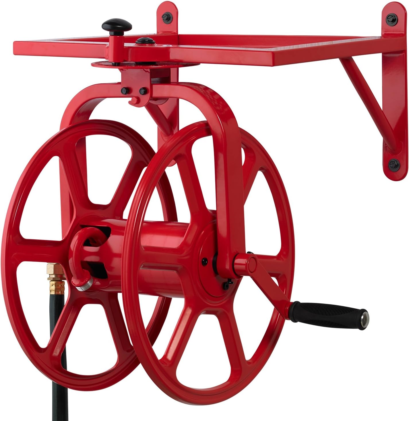 Liberty GARDEN 712 Single Arm Navigator Multi-Directional Garden Hose Reel, Holds 125-Feet of, 5/8-Inch, Bronze