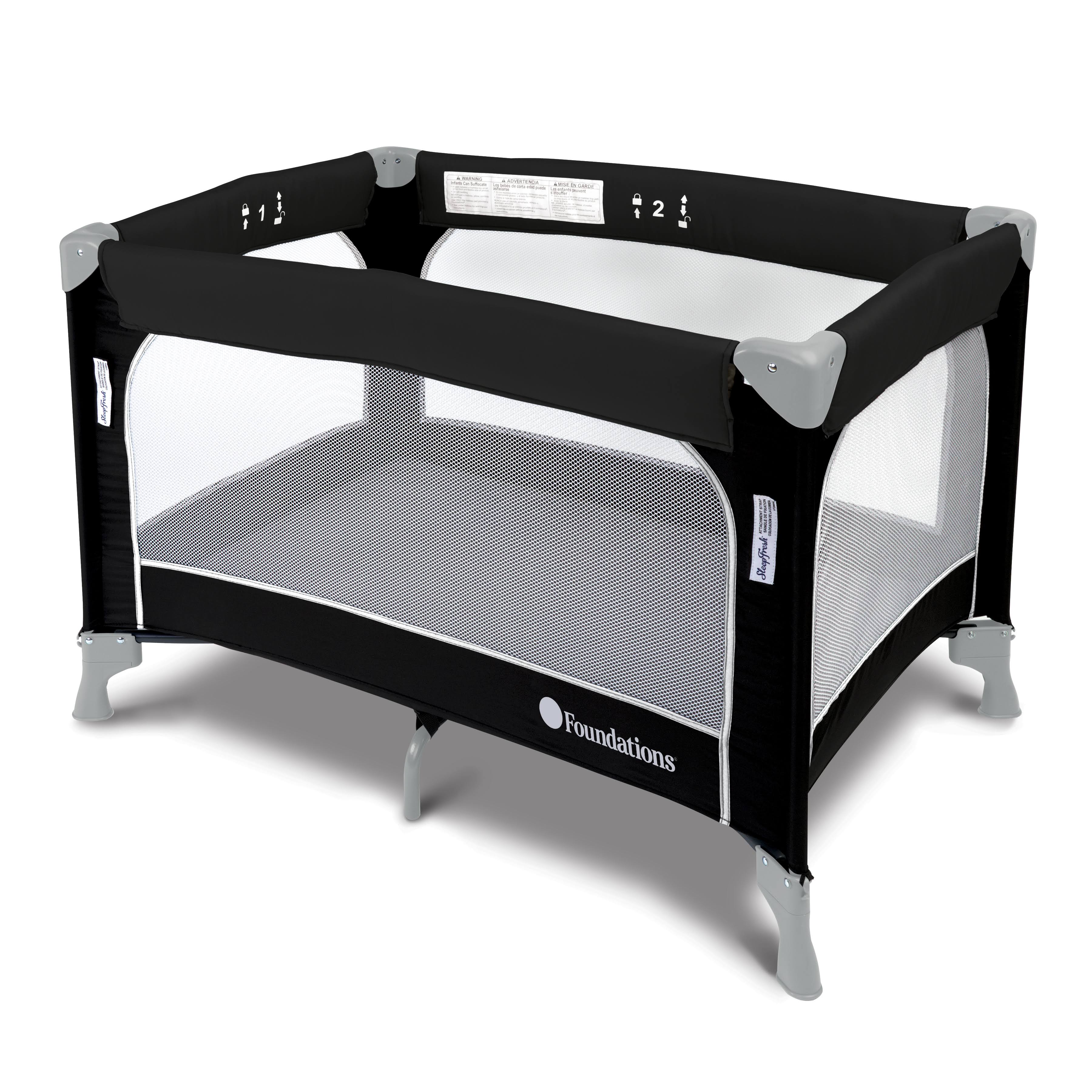 Foundations SleepFresh Celebrity Portable Crib - Graphite