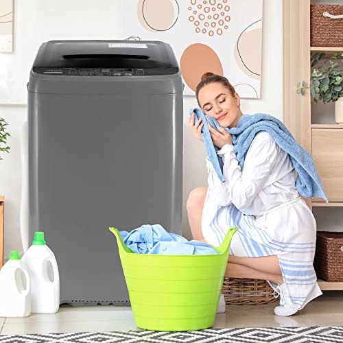 Anukis Fully Automatic Portable Washing Machine, 13 lbs Capacity Compact Laundry Washer with Drain Pump 10 Wash Program & 8 Water Levels for Apartment, Dorm, RV