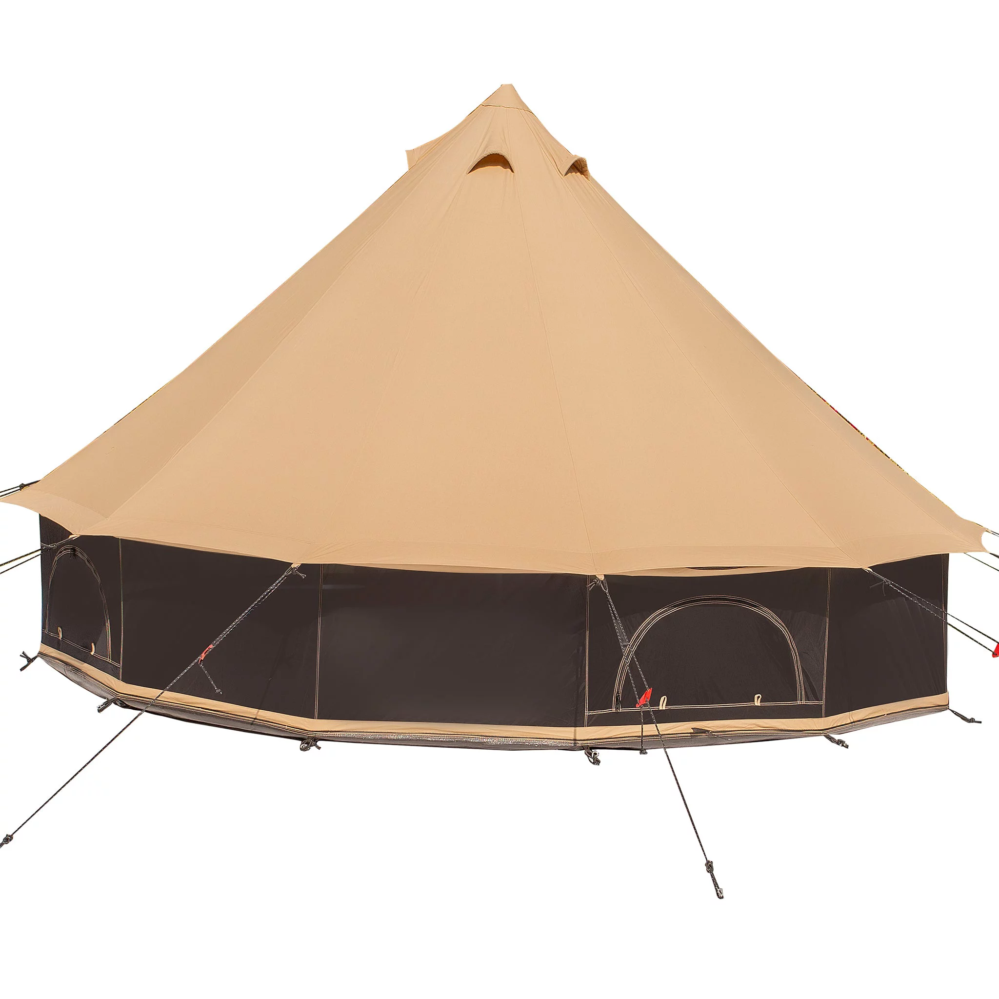 WHITEDUCK Regatta Canvas Bell Tent w/Stove Jack, Sandstone Beige, 13', Water Repellent 4-Season Camp