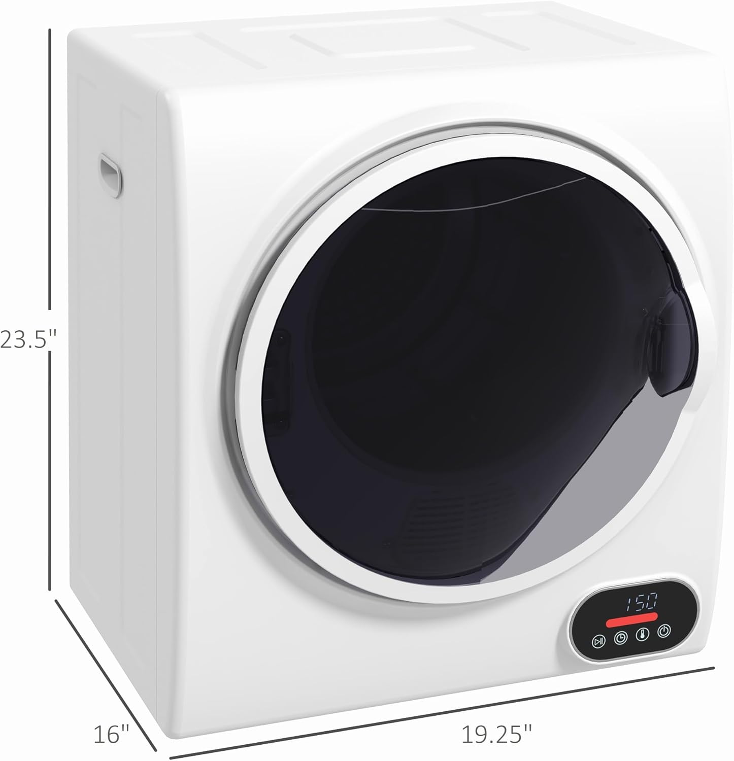 HOMCOM Portable Clothes Dryer, 120V 850W Compact Laundry Dryer with Intelligent Drying, 1.5 cu.ft Stainless Steel Drum, Front Load Electric Dryer for Apartments, Dorms, RVs, White