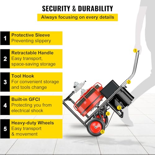 VEVOR Drain Cleaner Machine with Foldable Handle