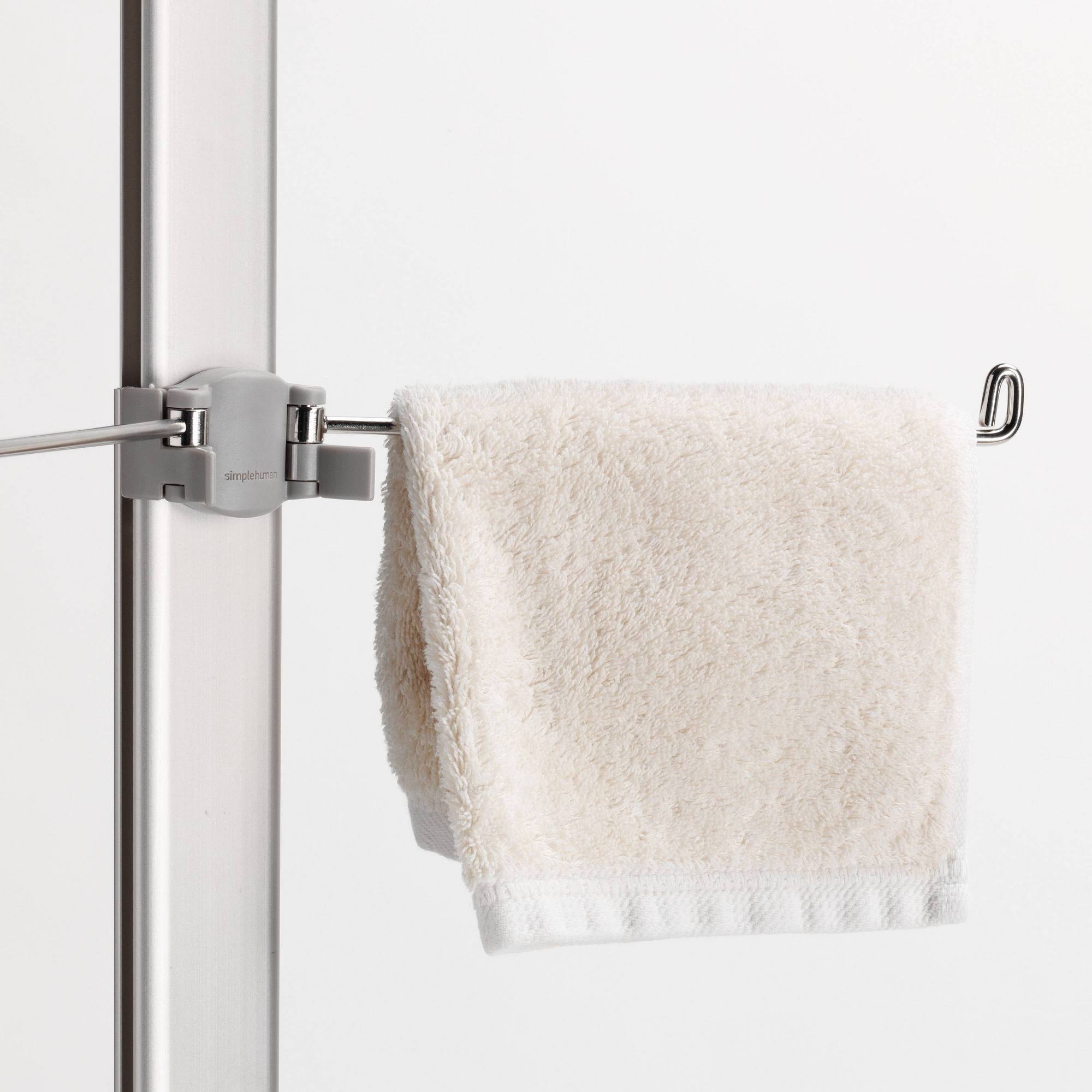 simplehuman 9 ft. Stainless Steel and Anodized Aluminum Tension Pole Shower Caddy, Silver
