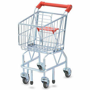 Melissa & Doug Kid Size Metal Shopping Cart, Metal