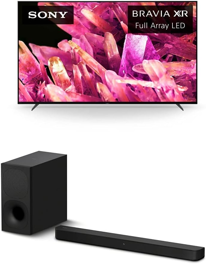Sony 75 Inch 4K Ultra HD TV X90K Series: BRAVIA XR Full Array LED Smart Google TV with Dolby HT-S400 2.1ch Soundbar with Powerful Wireless subwoofer