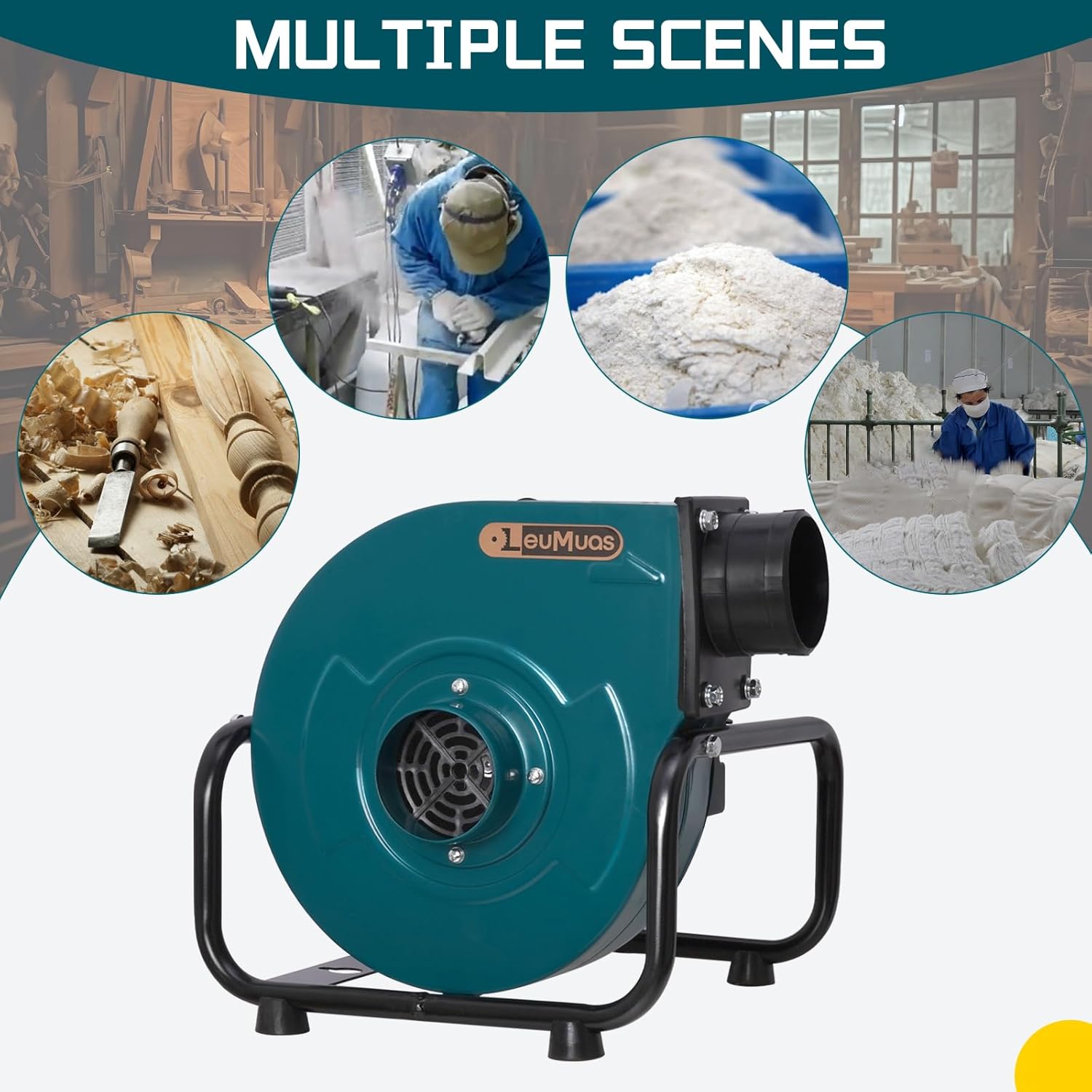 Dust Collector 1HP 600CFM Induction Motor Wall Mount Dust Collectors for Woodworking 13 Gallon Bag 30 Micron Dust Collection