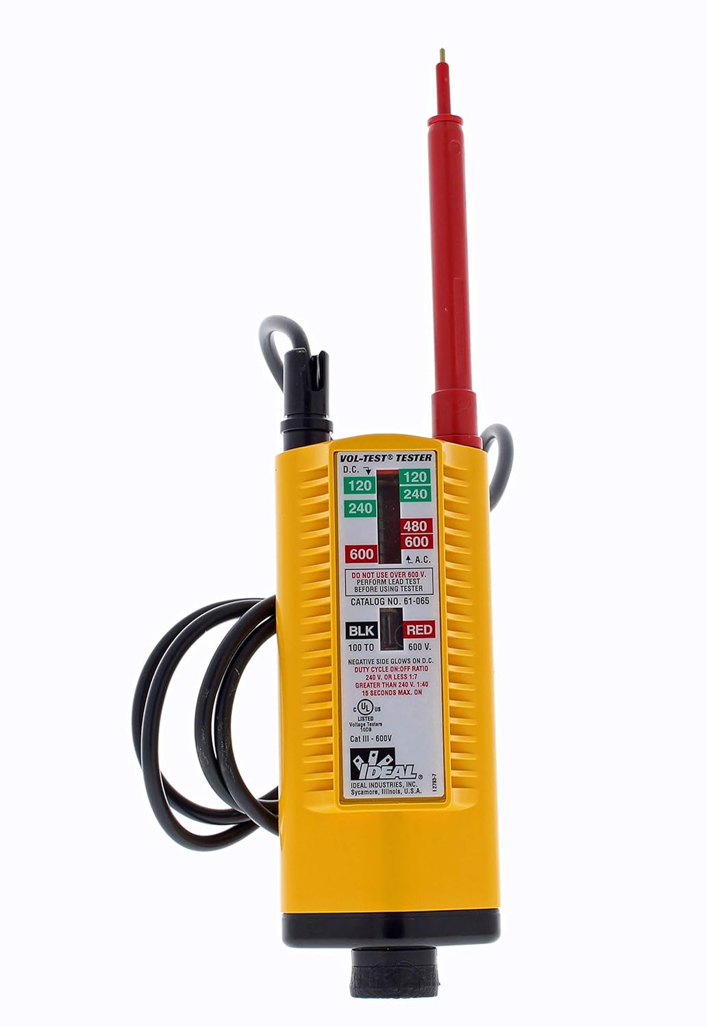 IDEAL INDUSTRIES INC. 61-065 Vol-Test Voltage Tester, CATIII for 600v