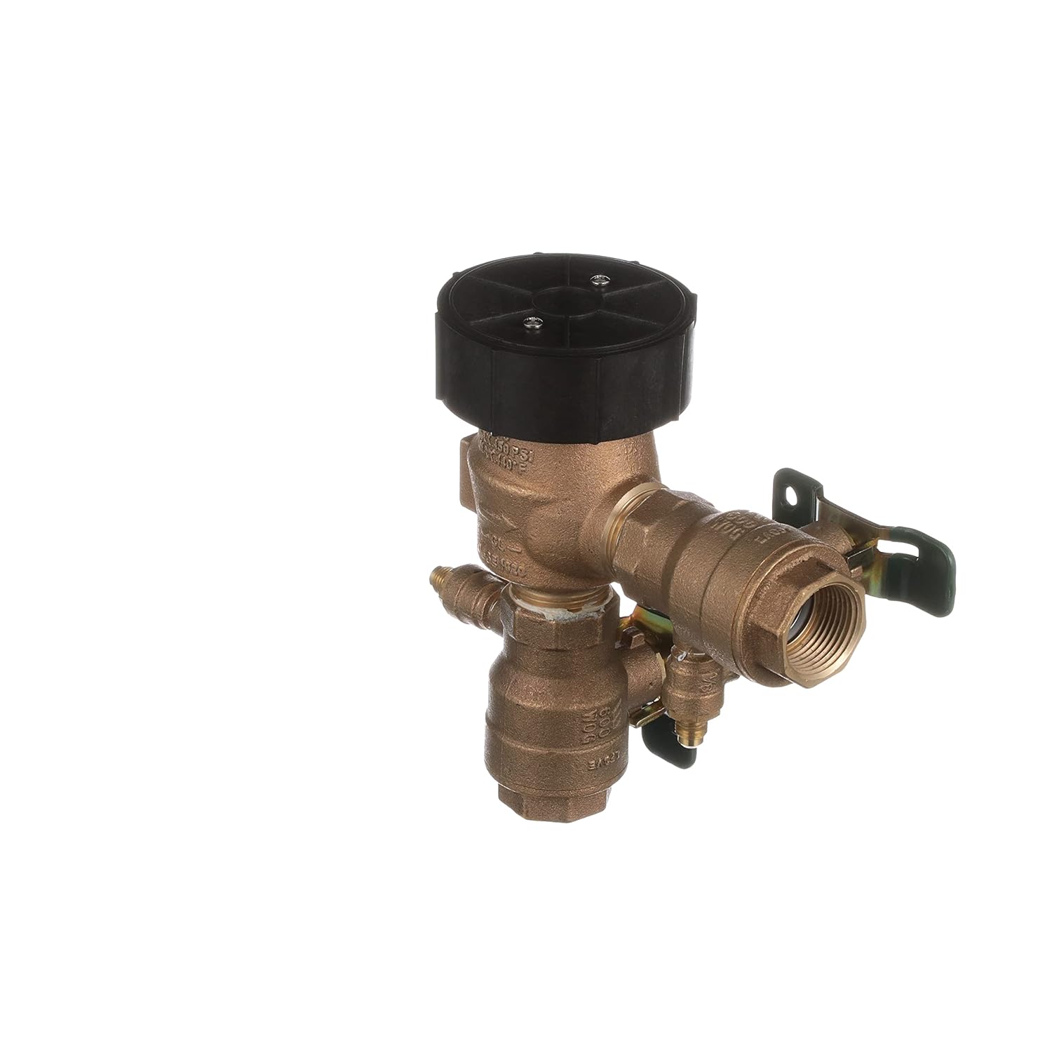 Watts 800M4-QT Anti-Siphon Pressure Vacuum Breaker Quarter Turn Shutoff, Tee Handles, 1 Inch, Bronze