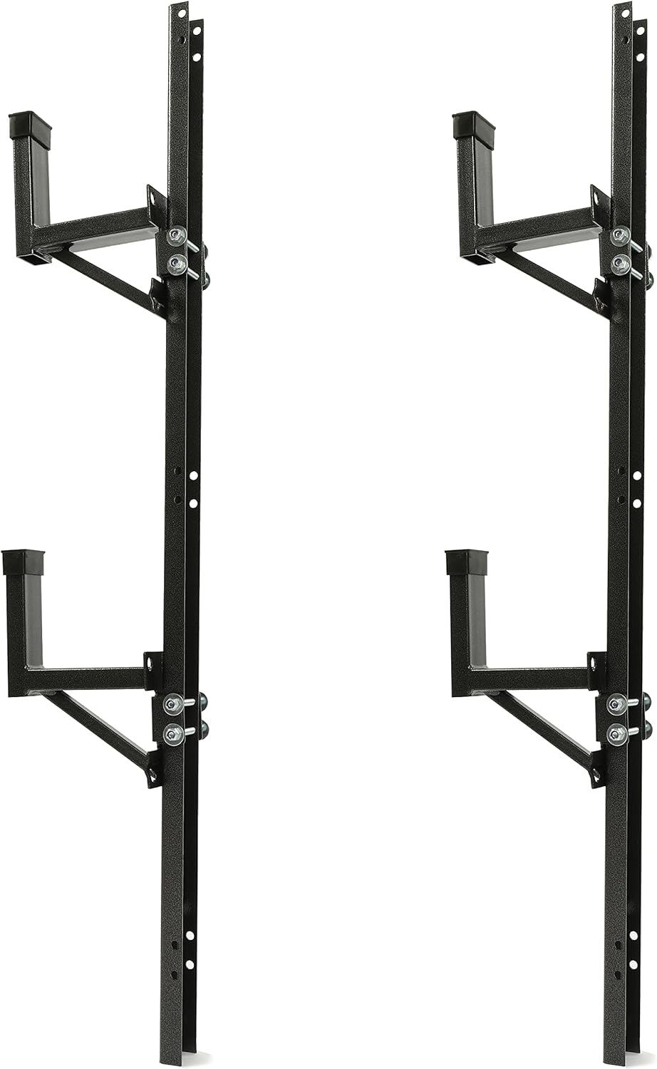 Kojem Adjustable Trailer Ladder Rack Universal Side Mount Trailer Ladder Rack Adjustable Fit for Enclosed Trailer Exterior Side Wall (Carry 2 Ladders)