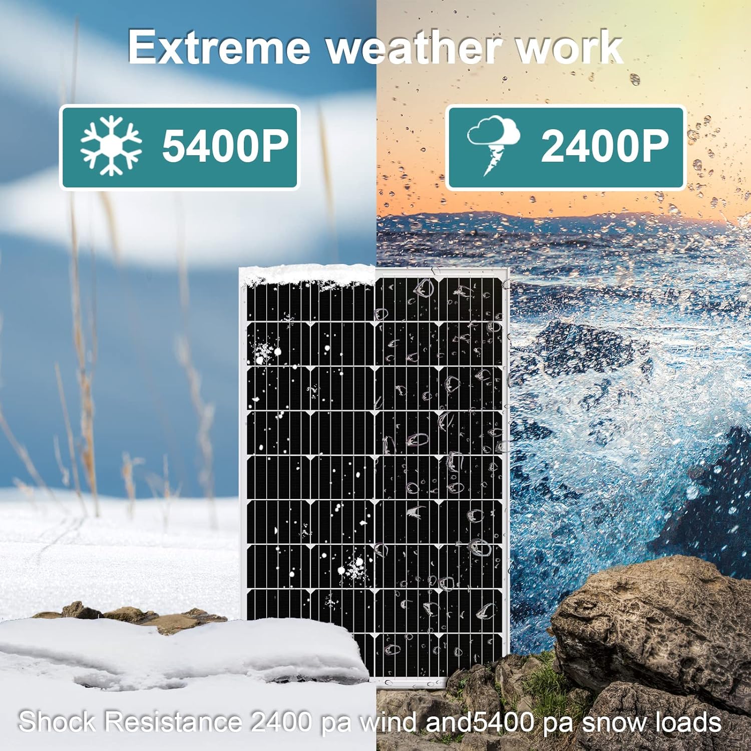 ECO-WORTHY 100 Watt Solar Panel 12 Volt Monocrystalline Solar Panel High Efficiency Module RV Marine Boat Caravan Off Grid