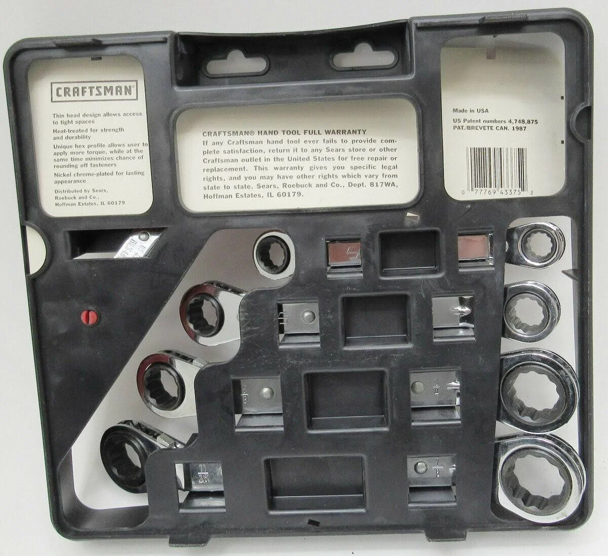 Craftsman 5 pc. Wrench Set, Offset Ratchet SAE