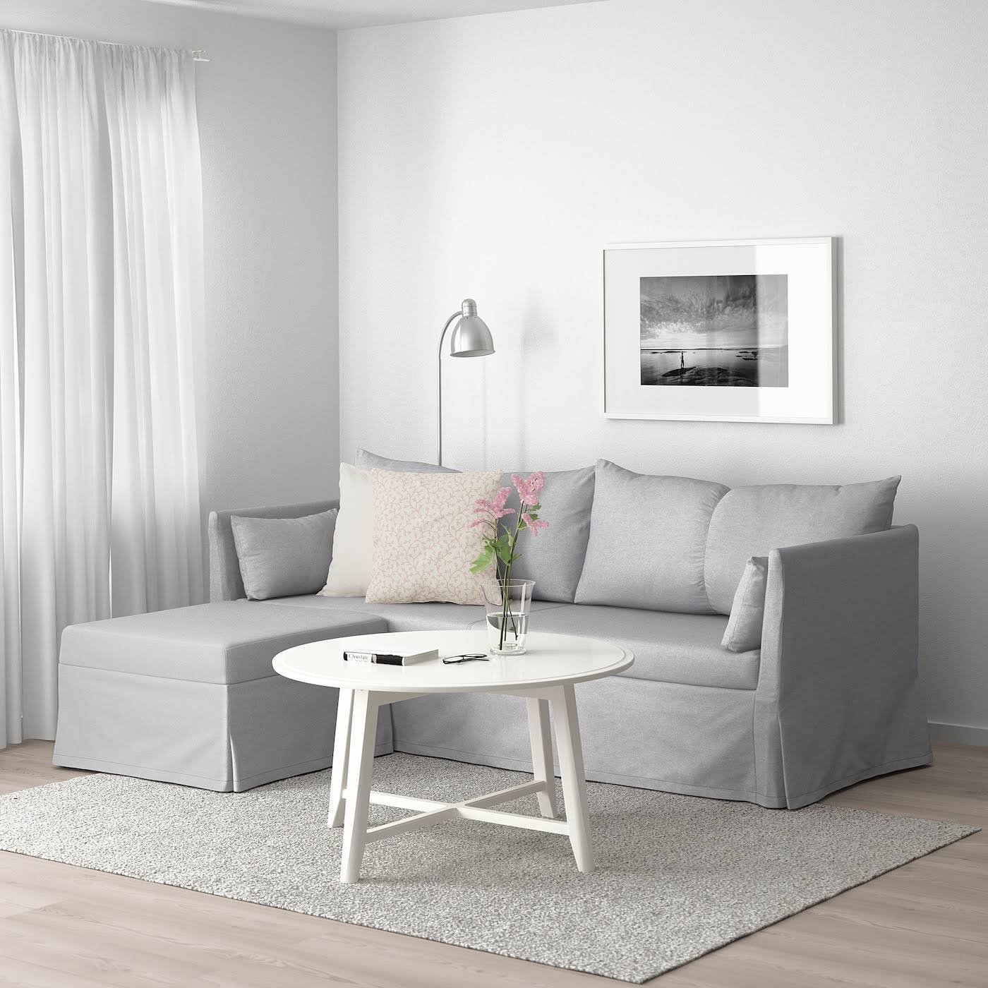 IKEA - SANDBACKEN Sleeper Sectional, 3-seat, Frillestad Light Gray, Width: 83 1/2