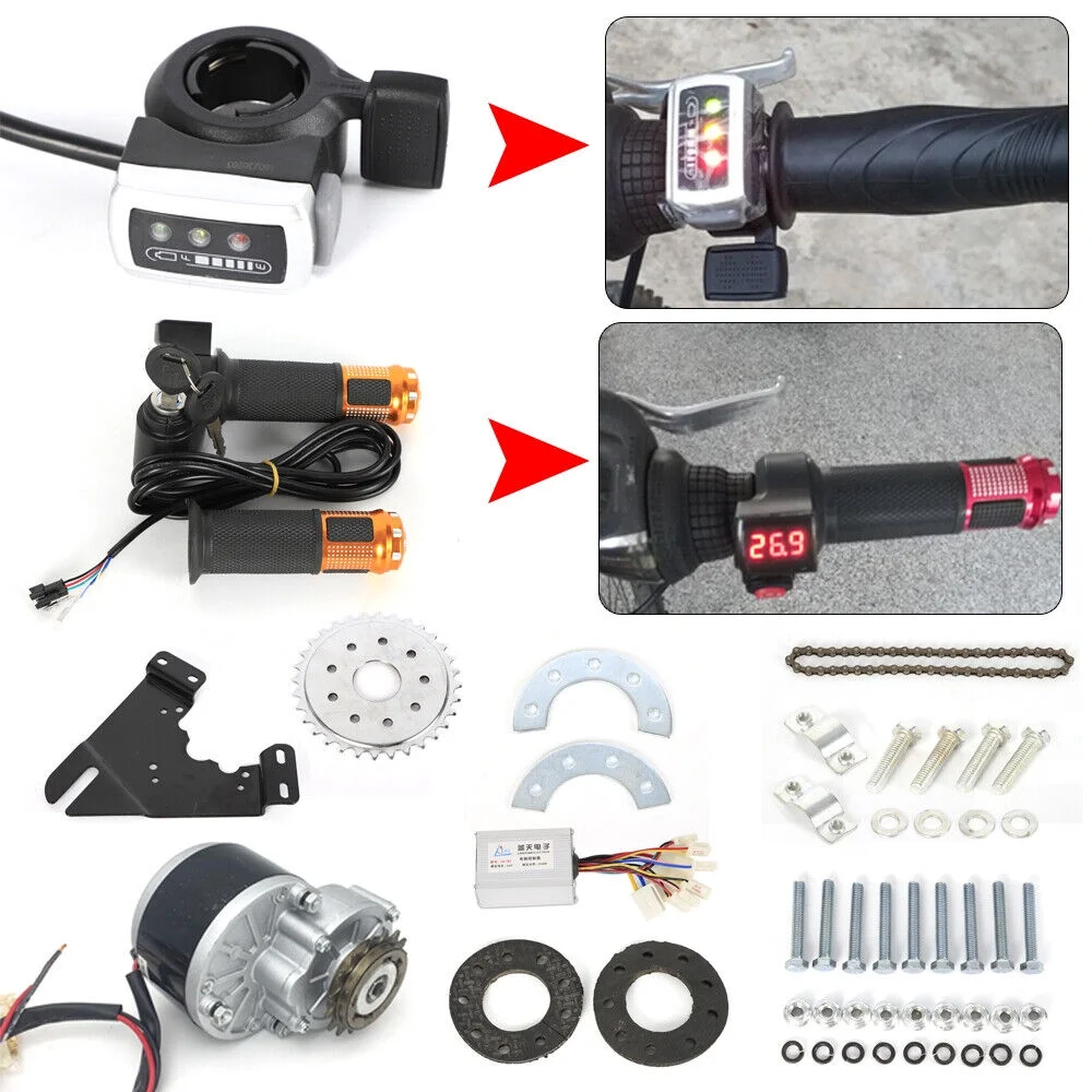 DENEST 24V 250W Electric Bicycle Conversion Kit Left Chain Drive Custom with Freewheel