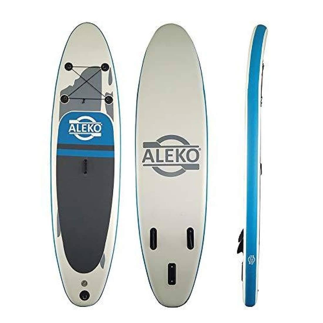 Aleko Inflatable Paddle Board with Carry Bag - Gray Drip