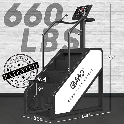 Stepper Machine, GMWD Stair Stepper with LED Screen, Commercial Grade Stair Climber Exercise Machine for Home with 15 Resistance Levels, 441LBS, 24-164 Steps/Minute, SS02