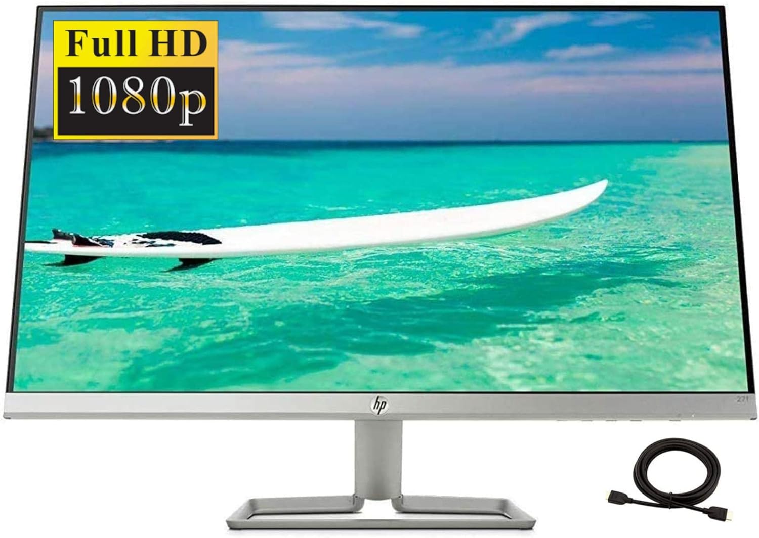 2022 Premium HP 24f 75Hz 24 Widescreen IPS LED FHD 1080P Anti-Glare Monitor for Business and Student, 5 ms Response Time, FreeSync, HDMI VGA, 178°, AllyFlex HDMI Cable