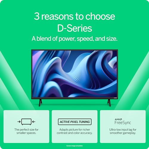 VIZIO D-Series Full HD Smart TV with Apple AirPlay and Chromecast Built-in, Alexa Compatibility, D32h-J, 2022 Model