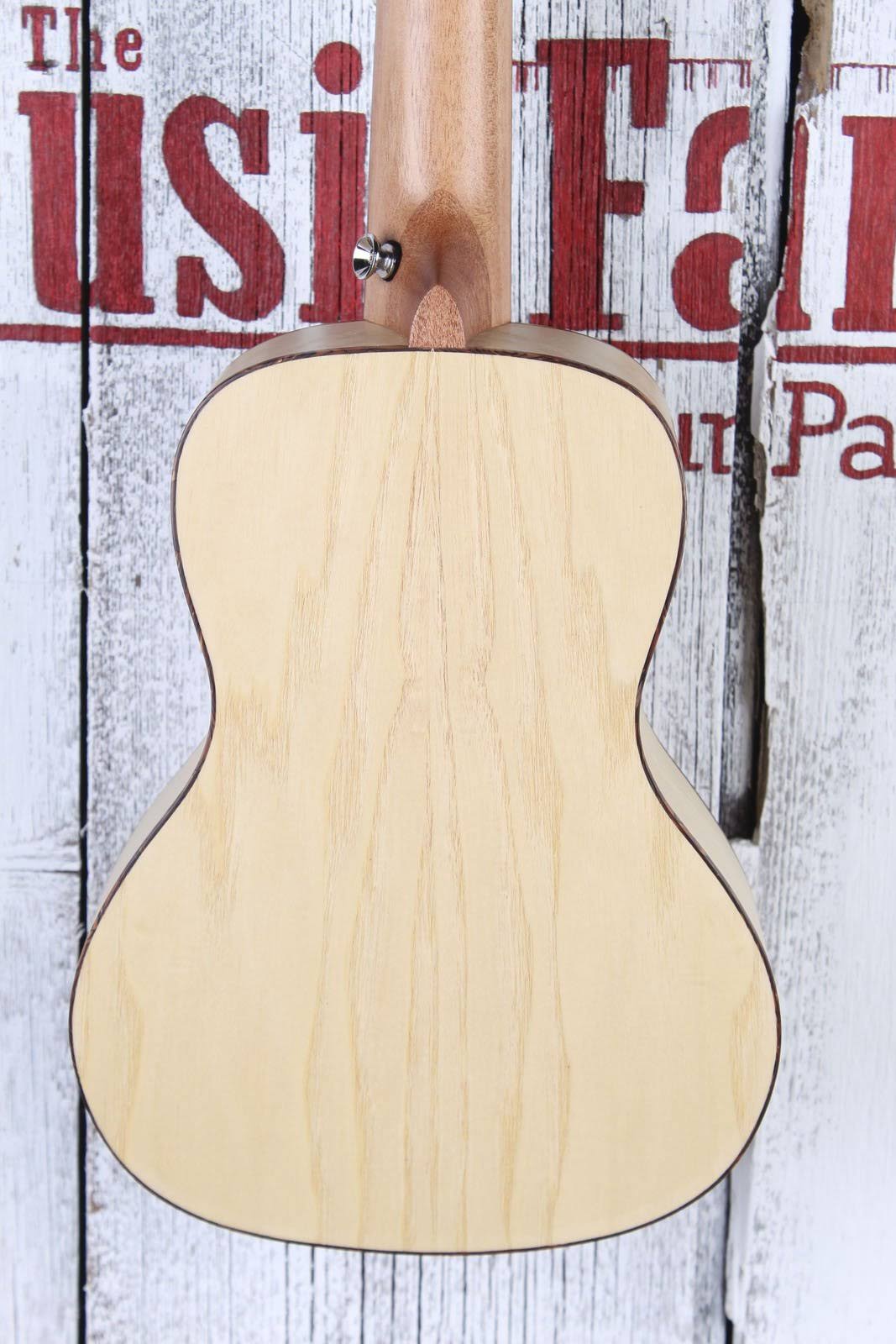 Luna Concert Olive Ash Burl Crescent Ukulele