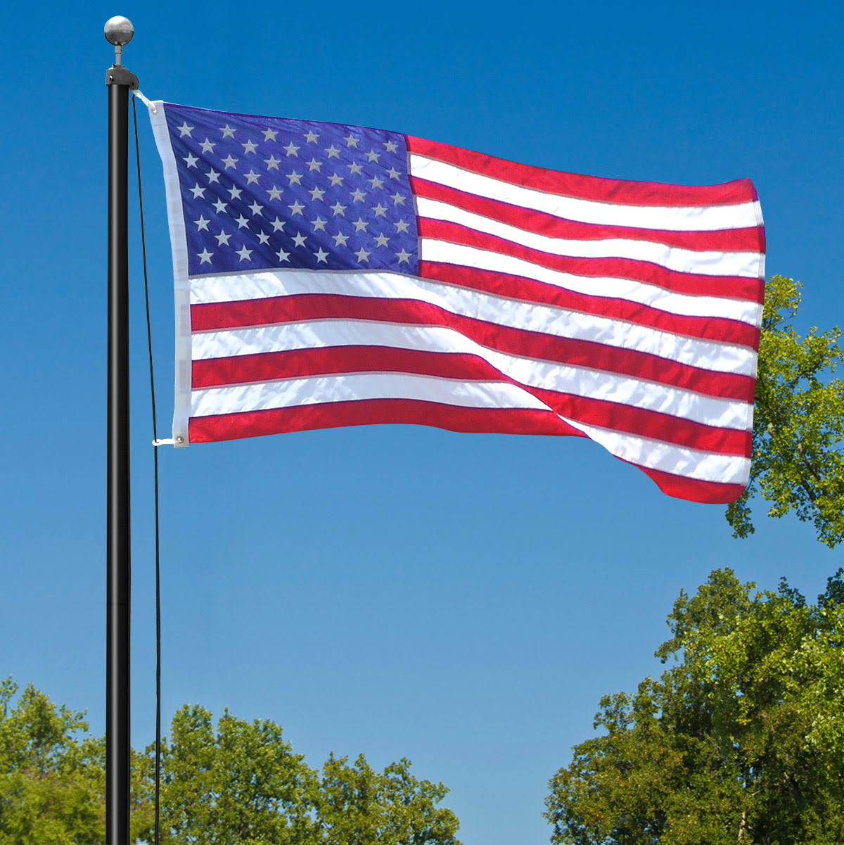 Valley Forge Residential Flagpole Kit, Black, Size: 18ft