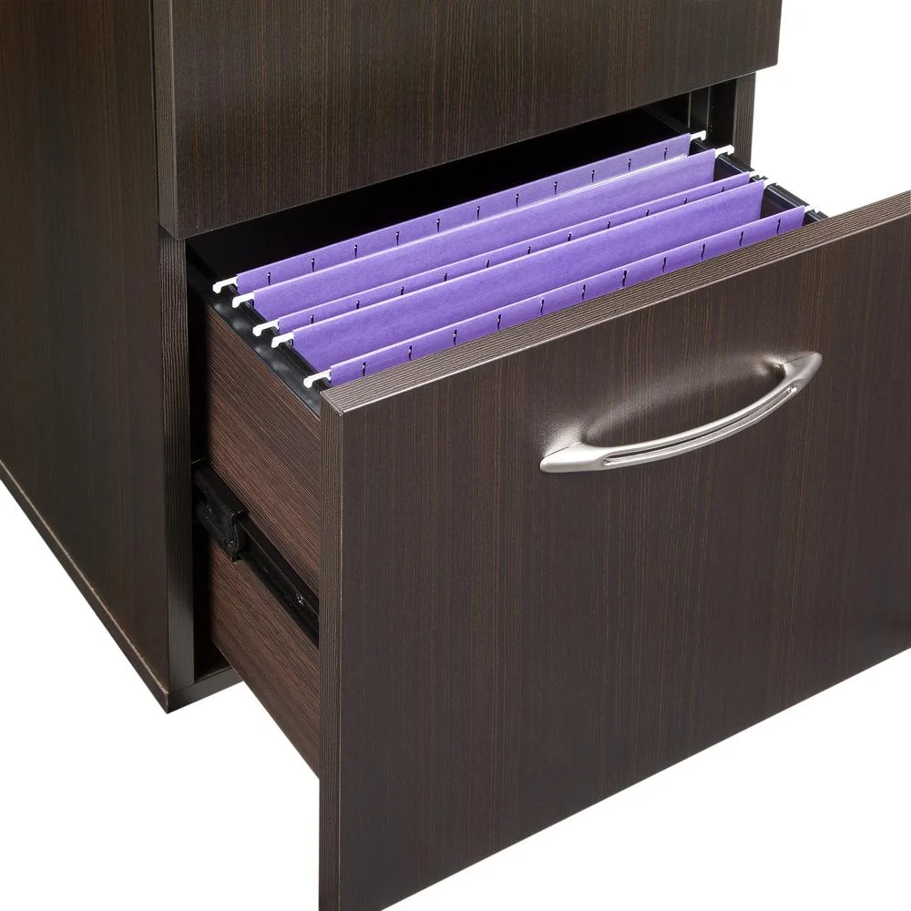 Mayline Aberdeen 26"" Deep 2 Drawer Desk File Pedestal in Mocha