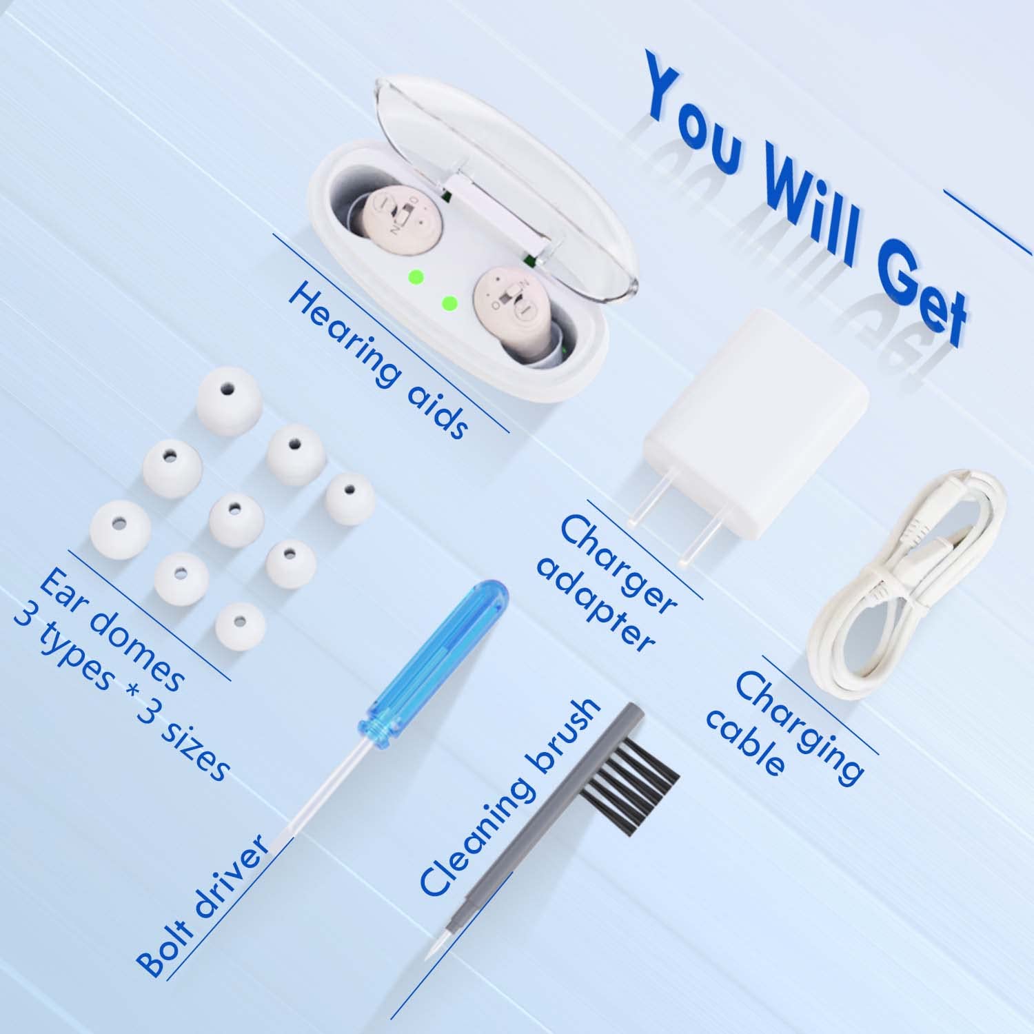 Nano Hearing Aids for Seniors Rechargeable, BOLSUN Invisible Hearing Amplifier for Adults, Completely-in-Canal Portable Hearing Devices for Elderly,Noise Cancelling and Comfortable to Wear