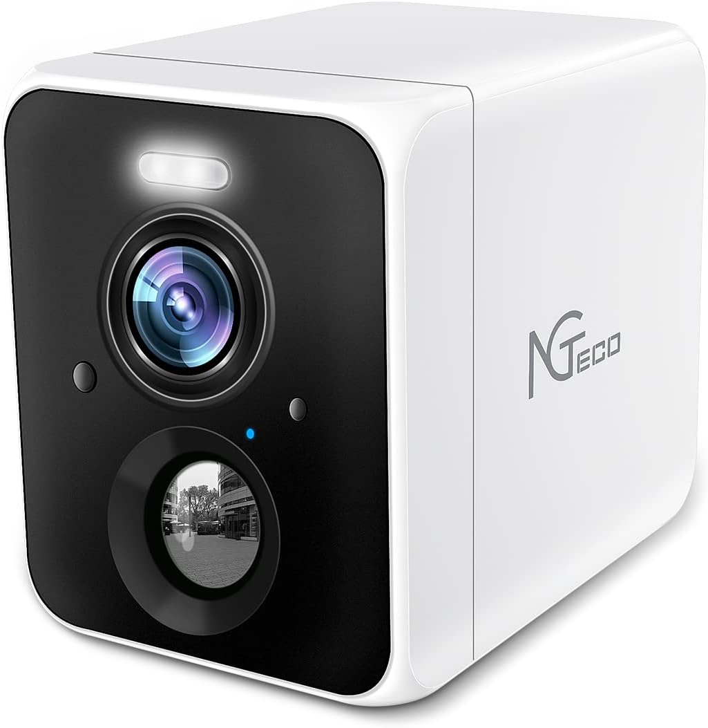 Wireless Security Camera with 9000mA Battery, NGTeco Outdoor Security Cam WiFi for Home Security, 1080p Video, Motion Detection Alarm, Spotlight Color Night Vision, 2 Way Audio, Works with Alexa