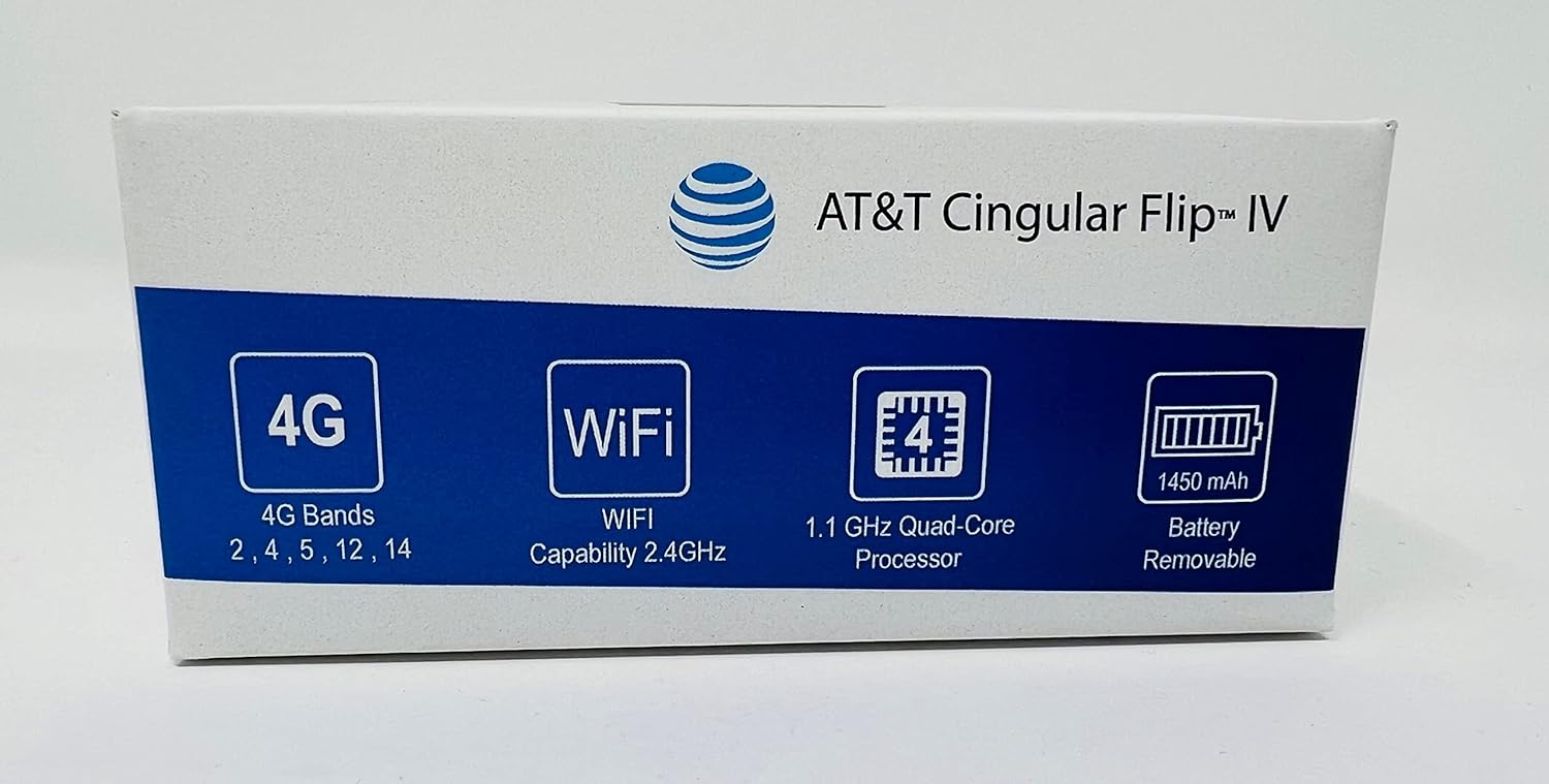AT&T Cingular SmartFlip IV U102AA 4G LTE | Prepaid Phone | 2.8" Screen | 4GB | SIM Included | Black Pack of 2