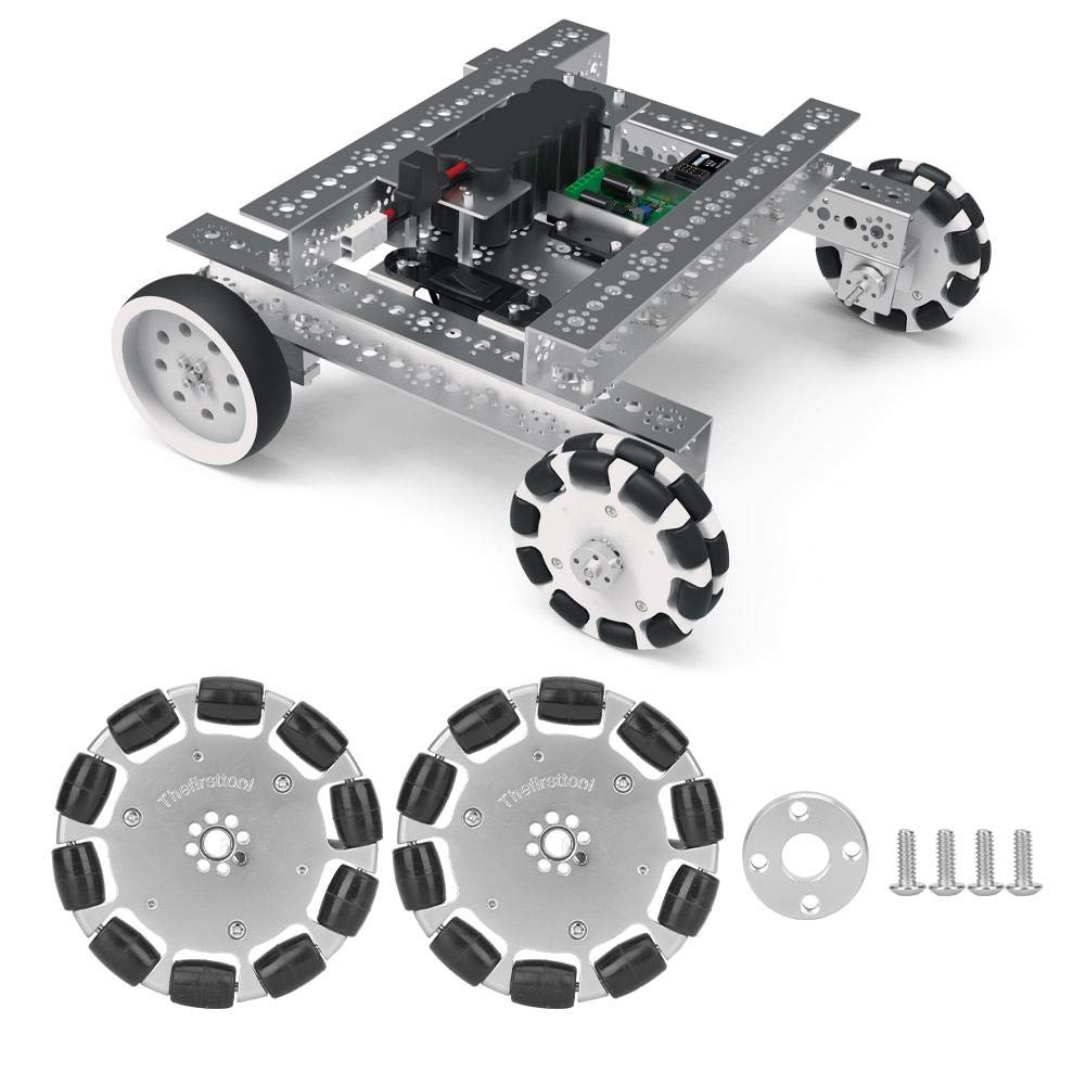 2Pcs 4 Inches Robot Omnidirectional Wheel Set, High Precision Omni-Directional Universal Wheel with Assembly Pad for Industrial Robot,Industrial Robots and Accessories Pack of 2
