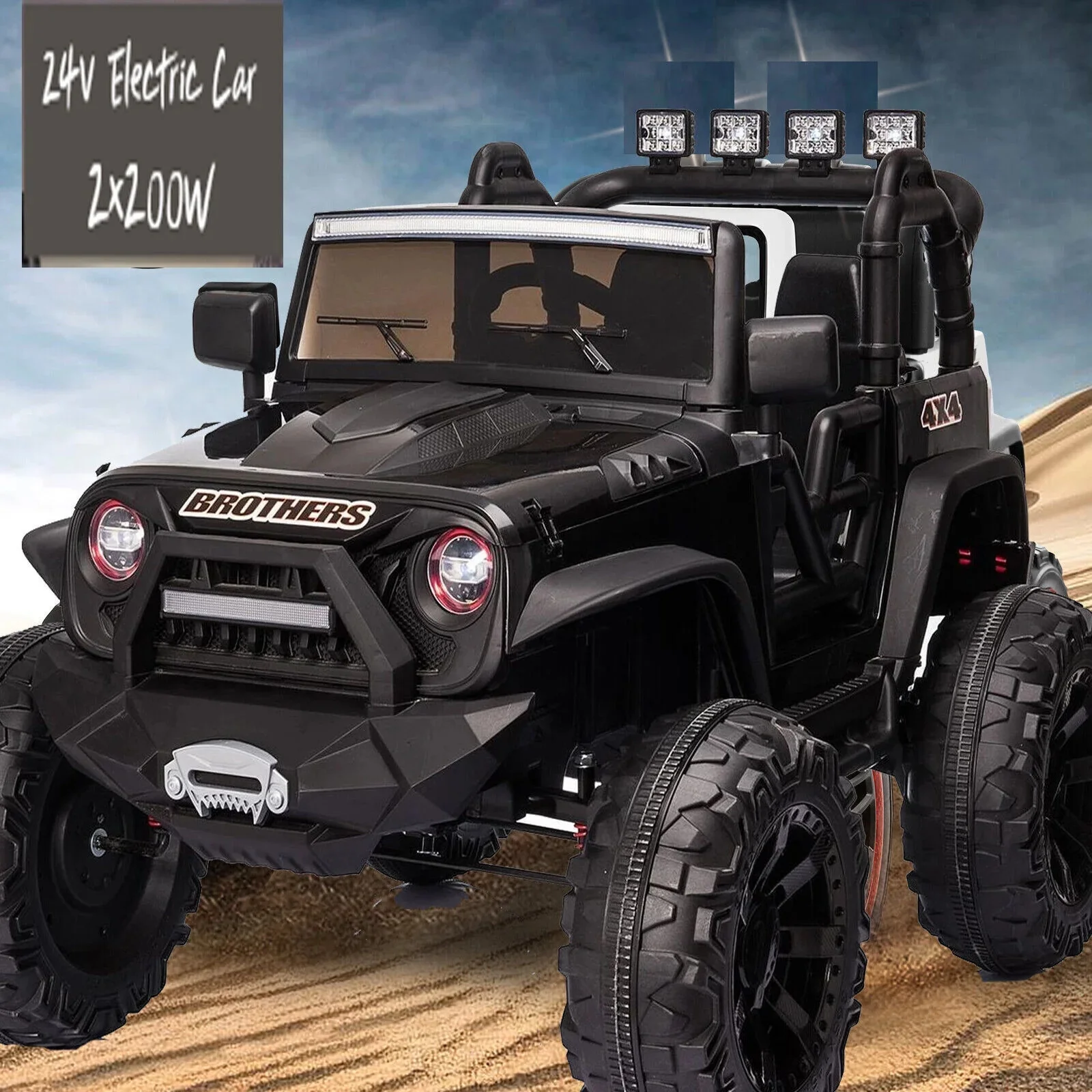 Electric 24V Kids Ride on Truck Car Jeep MP3 LED w/Remote Control - 2 Seats, 400W - Curated Treasures Market