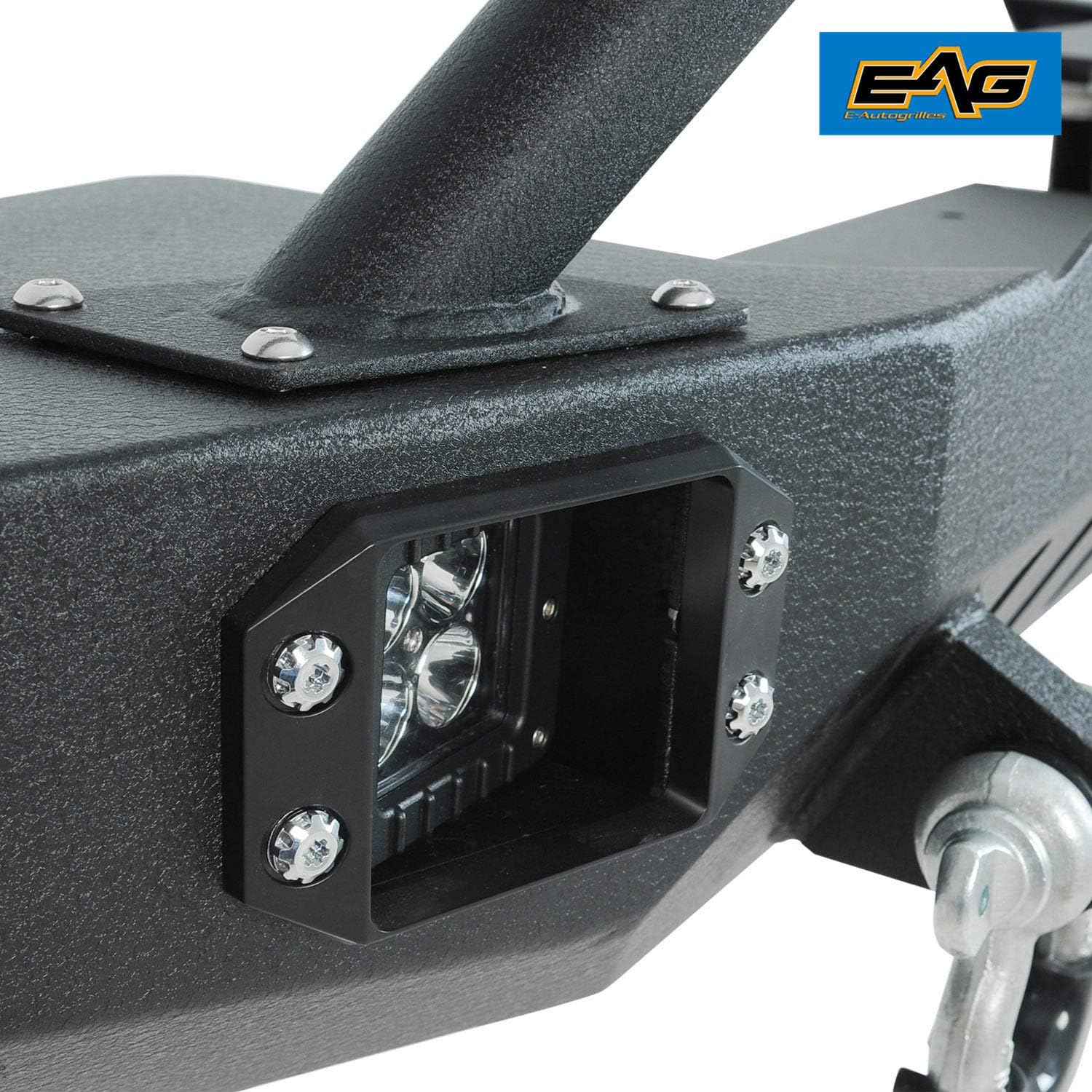 EAG Steel LED Front and Rear Bumper with Tire Carrier Fit for 84-01 Cherokee XJ