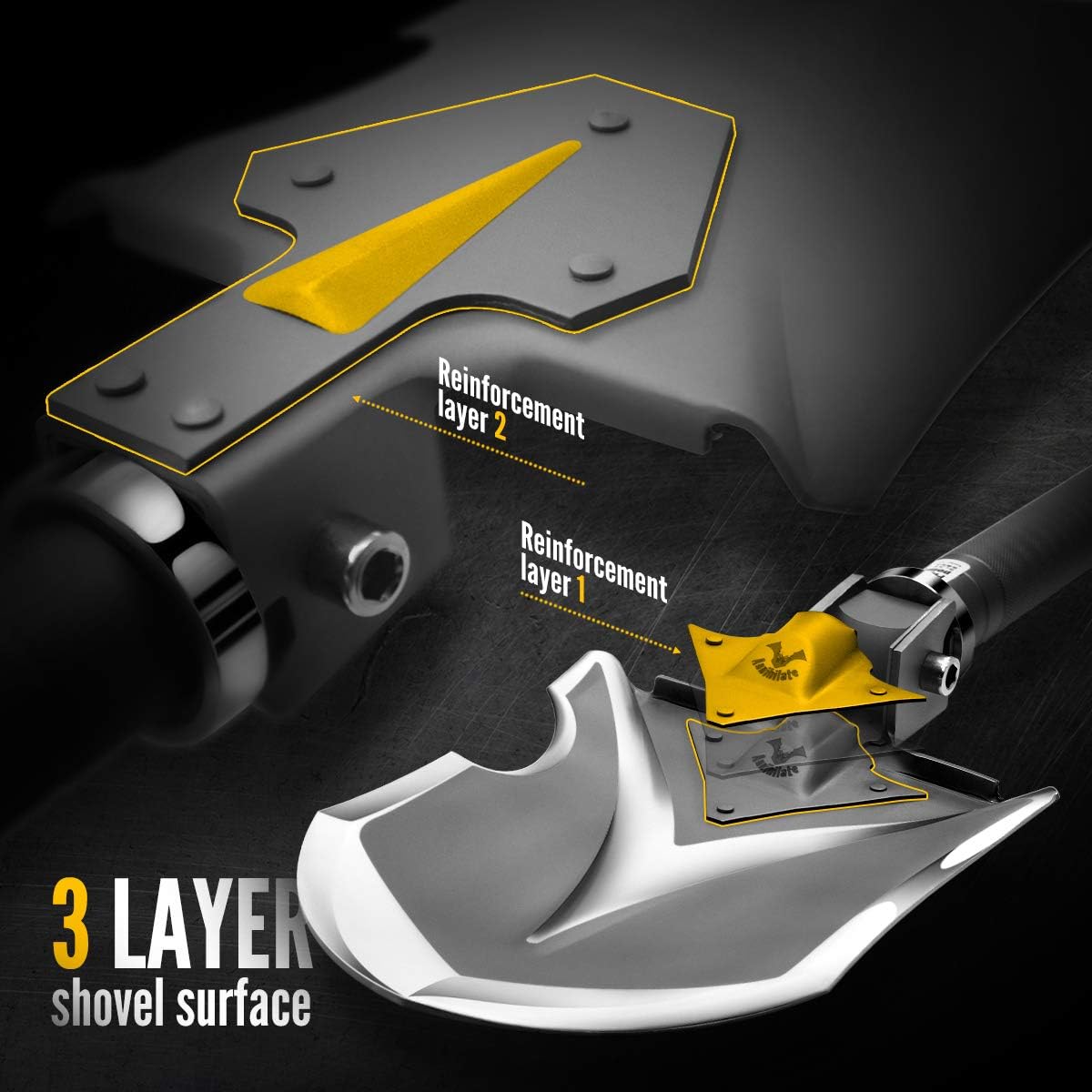 Zune Lotoo Survival Camping Shovel Folding Tactical Gear Military 24 in 1 Multifunctional Emergency Outdoor Fishing Folding Off-Roading Camping Hiking Multi Tool to RV Owner